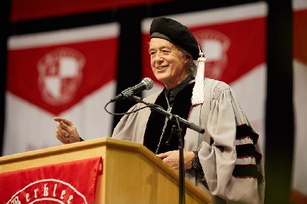 Jimmy Page receives an Honorary Doctor of Music Degree at Berklee College of Music in Boston, Massachusetts,10-05-2014.